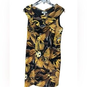 Dress Barn Gold Sheath Dress Cowl Neck Sleeveless